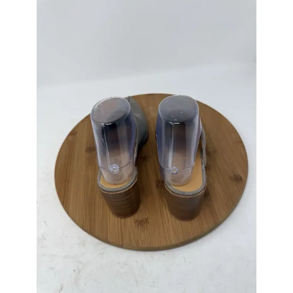 Garnet Hill Maisie‎ Heeled Mules Boho Slip On Leather Womens 37 US 6-6.5